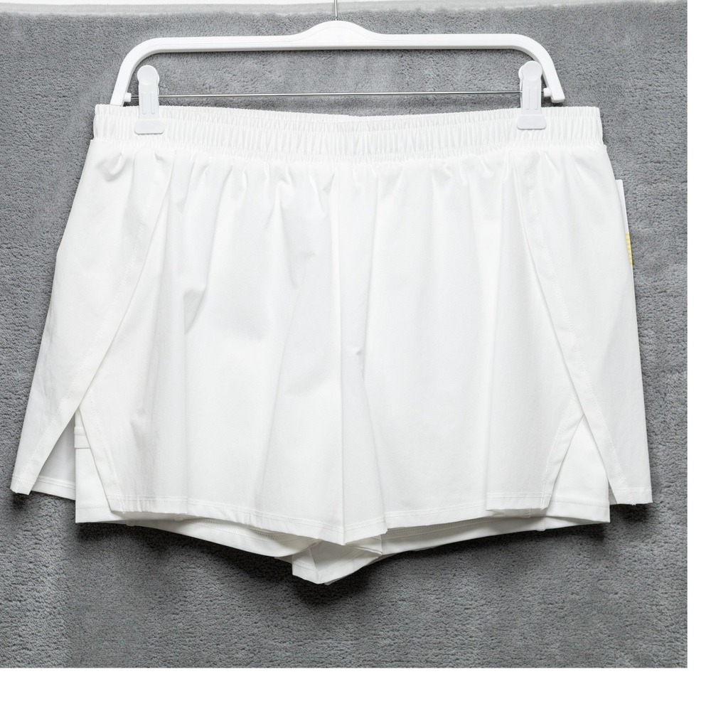 Z BY ZELLA Layered Built-in Liner Running Active Shorts White Sz L NWT